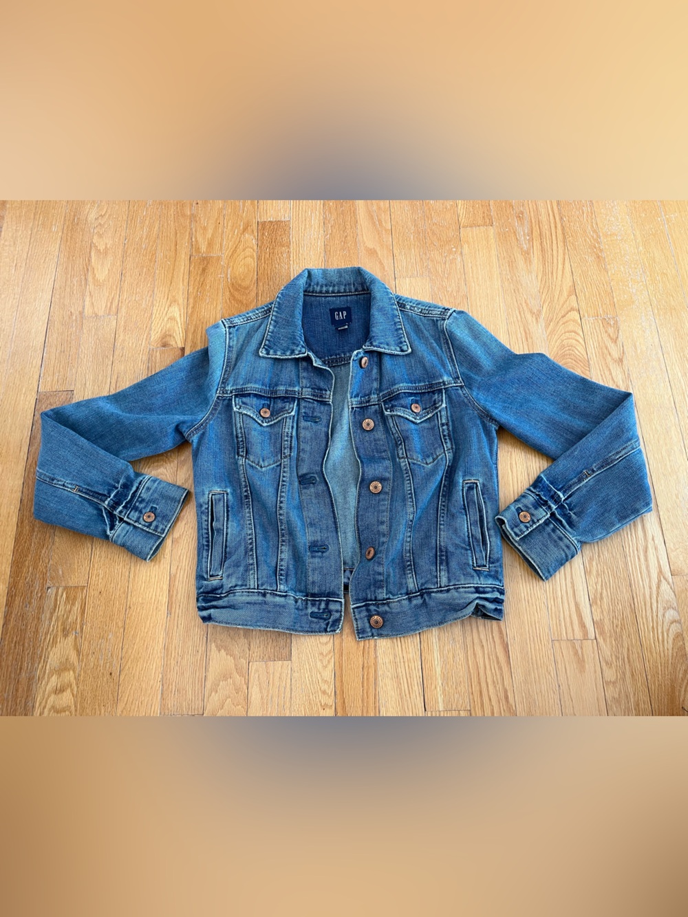 GAP Womens Medium Blue Denim Jacket with Button Front